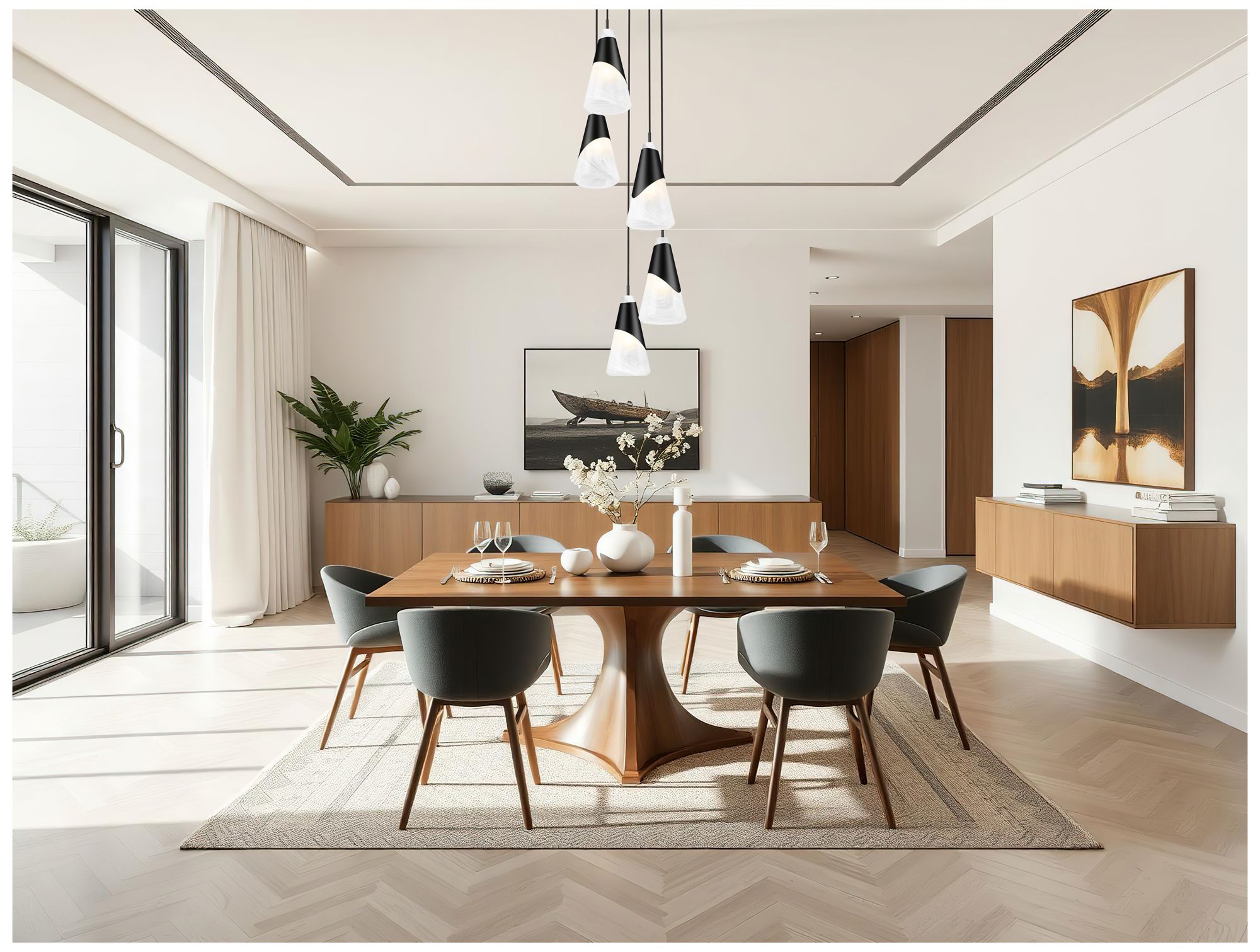 Image 3 Aimie by Z-Lite Matte Black 5 Light Chandelier more views