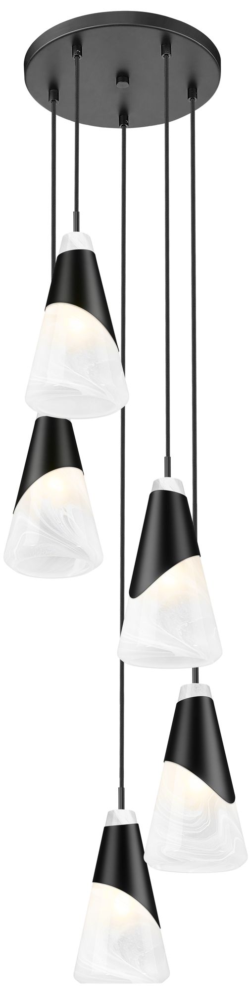 Image 4 Aimie by Z-Lite Matte Black 5 Light Chandelier more views