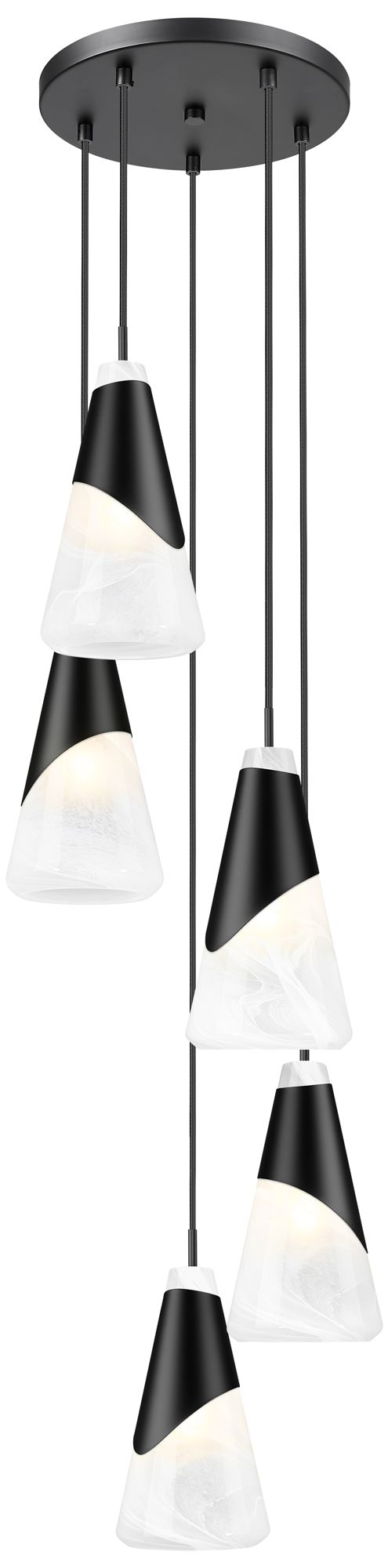 Aimie by Z-Lite Matte Black 5 Light Chandelier