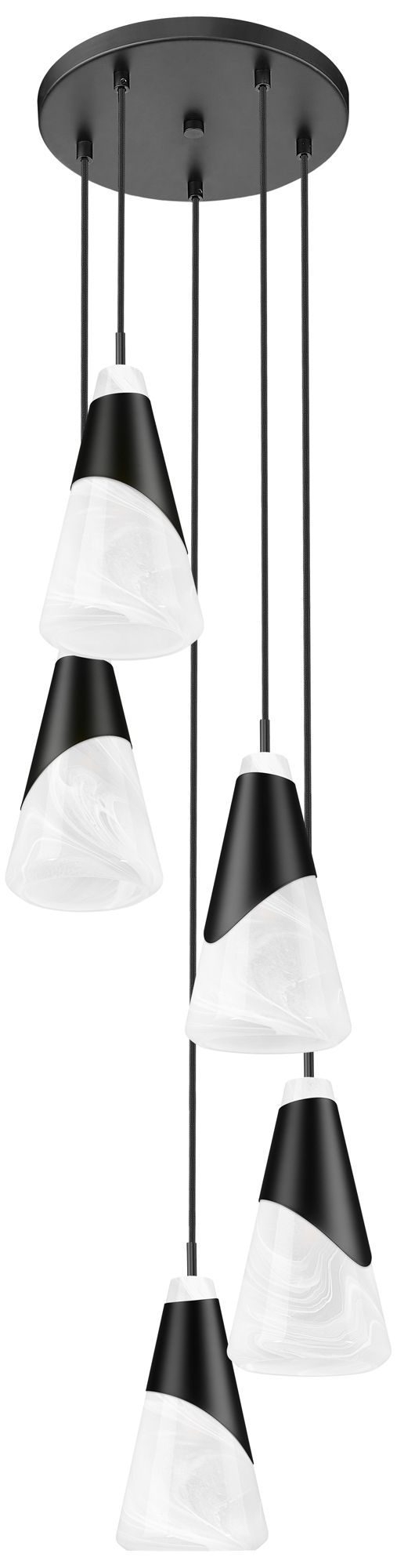 Aimie by Z-Lite Matte Black 5 Light Chandelier