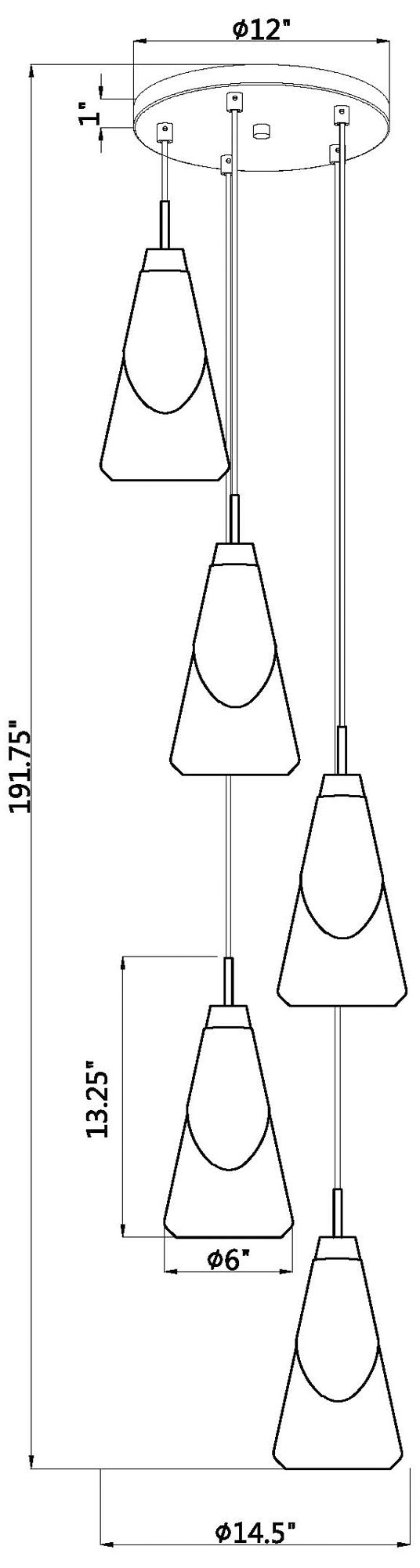 Aimie by Z-Lite Matte Black 5 Light Chandelier