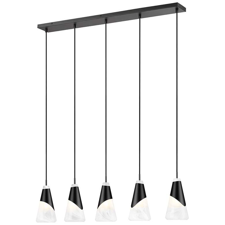Image 1 Aimie by Z-Lite Matte Black 5 Light Linear Chandelier
