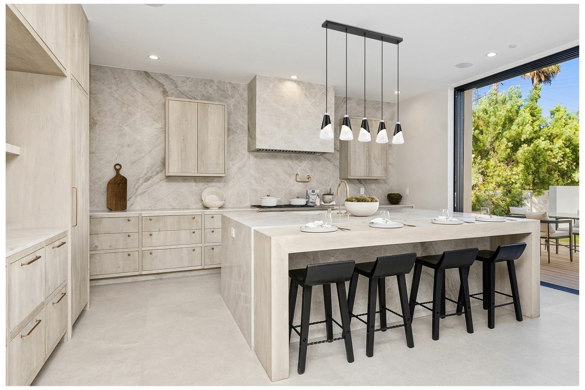 Image 2 Aimie by Z-Lite Matte Black 5 Light Linear Chandelier more views