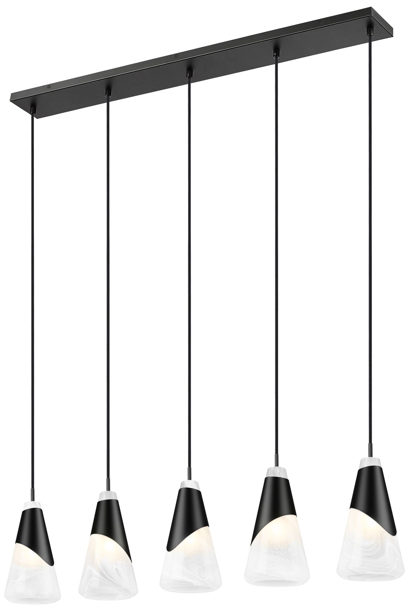 Image 4 Aimie by Z-Lite Matte Black 5 Light Linear Chandelier more views