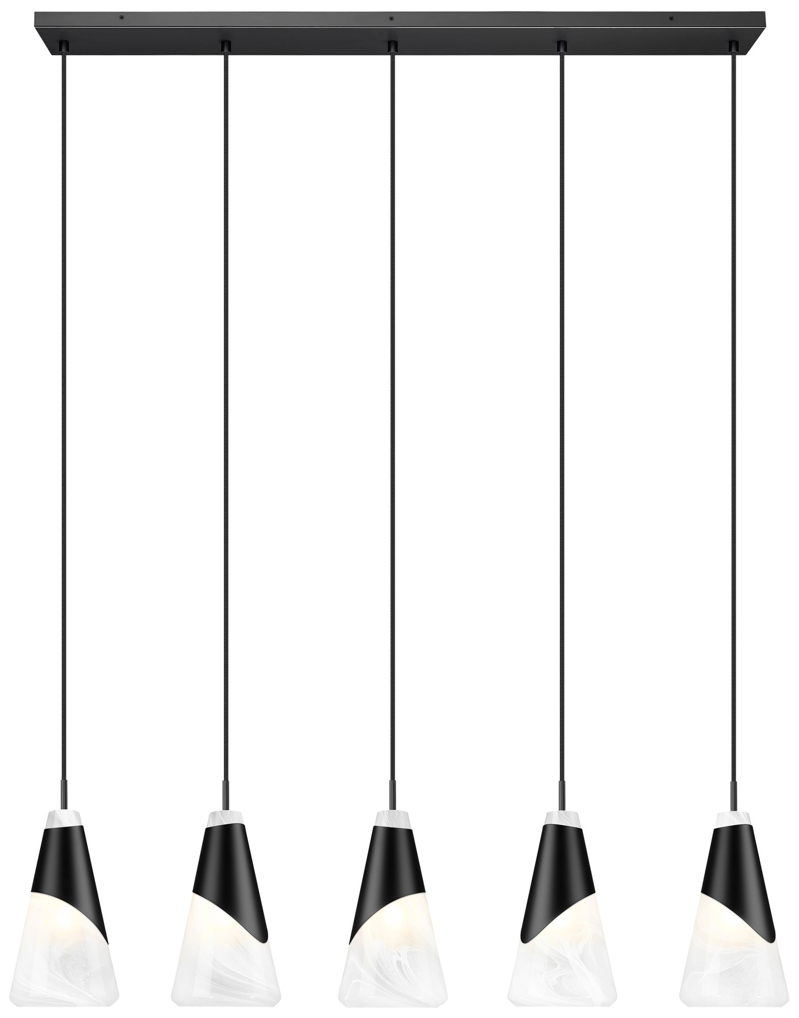 Aimie by Z-Lite Matte Black 5 Light Linear Chandelier