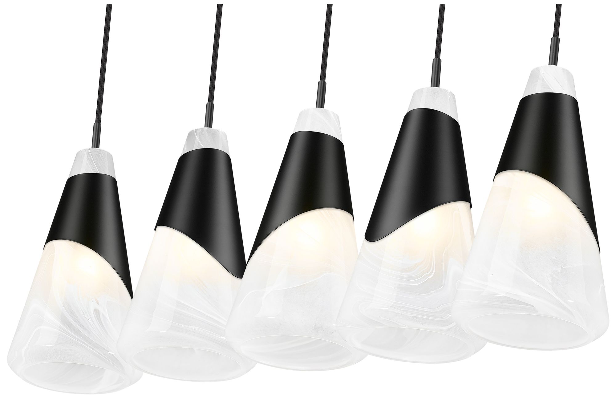 Aimie by Z-Lite Matte Black 5 Light Linear Chandelier