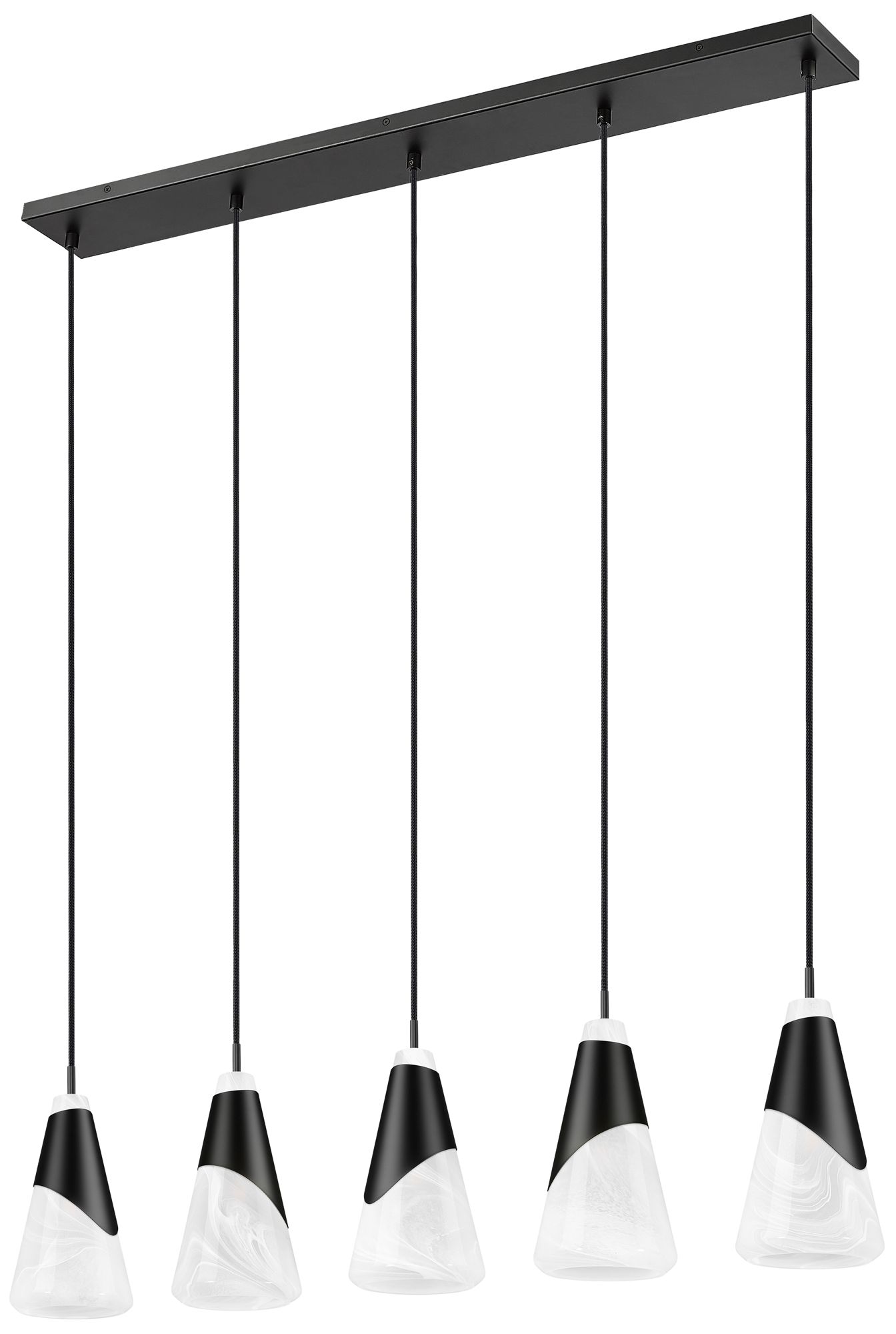 Aimie by Z-Lite Matte Black 5 Light Linear Chandelier