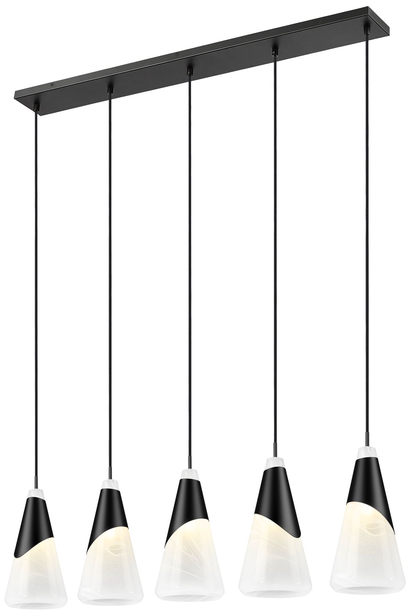 Image 4 Aimie by Z-Lite Matte Black 5 Light Linear Chandelier more views