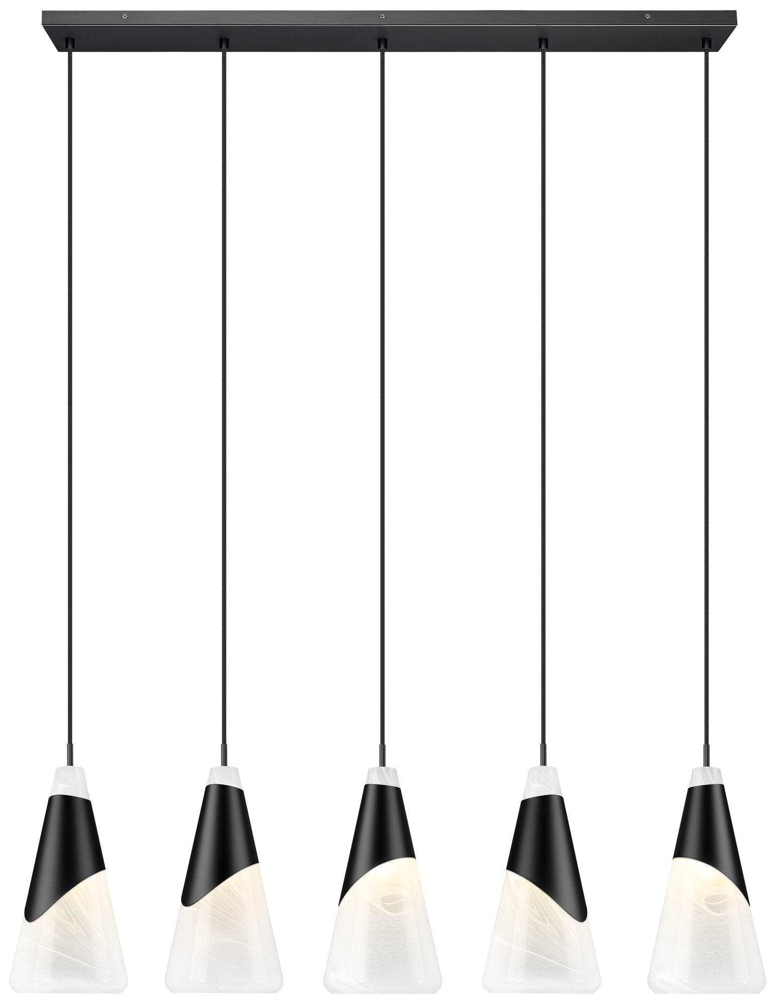 Aimie by Z-Lite Matte Black 5 Light Linear Chandelier