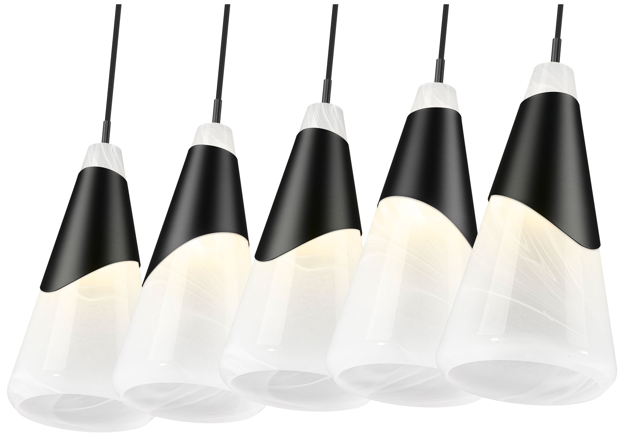 Aimie by Z-Lite Matte Black 5 Light Linear Chandelier