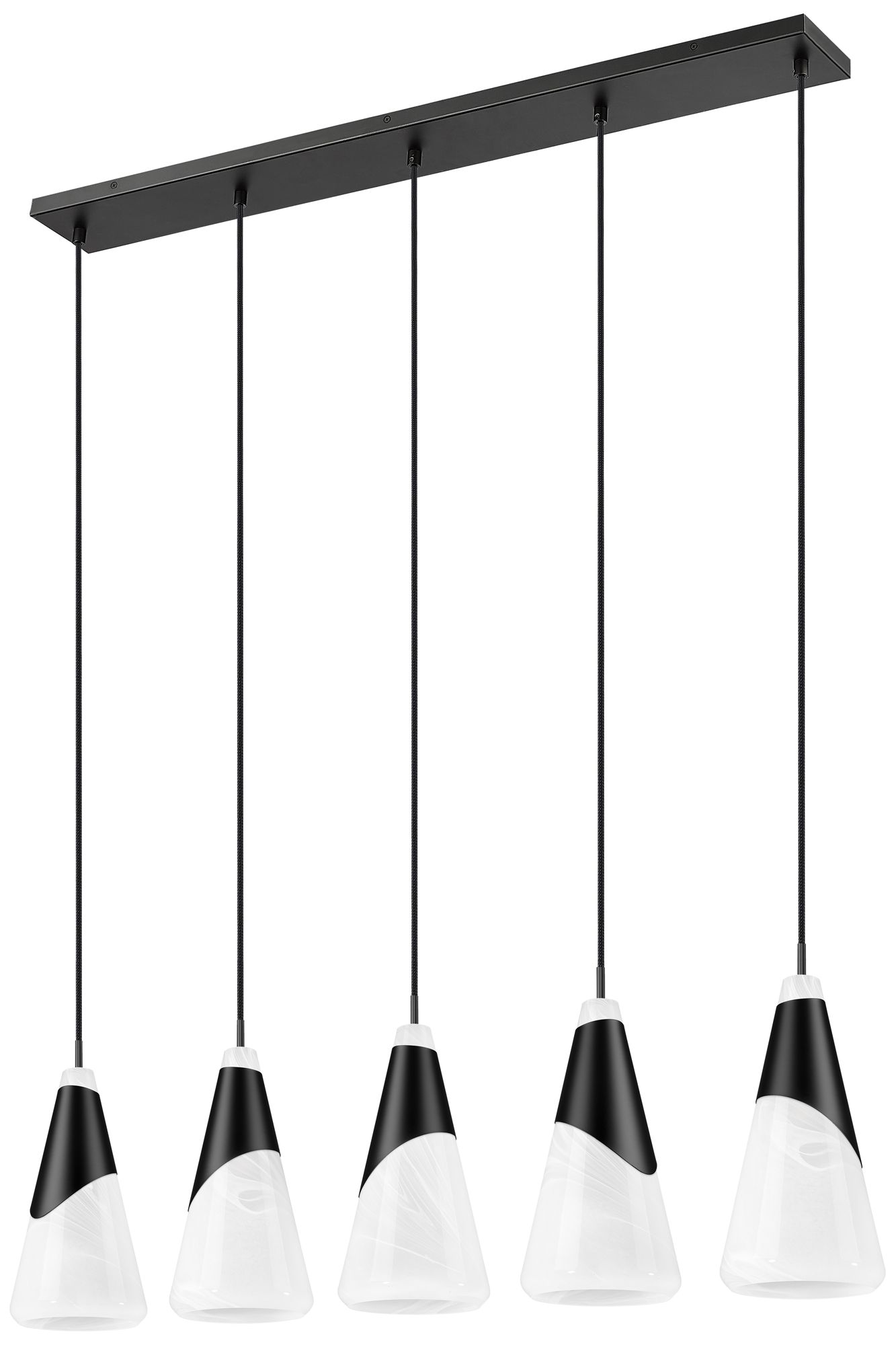 Aimie by Z-Lite Matte Black 5 Light Linear Chandelier
