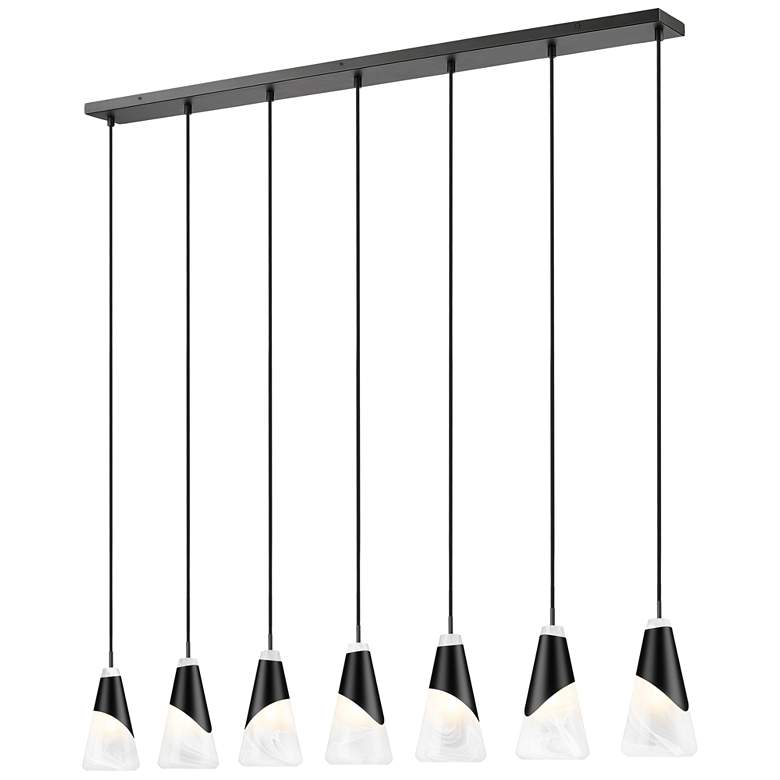 Image 1 Aimie by Z-Lite Matte Black 7 Light Linear Chandelier