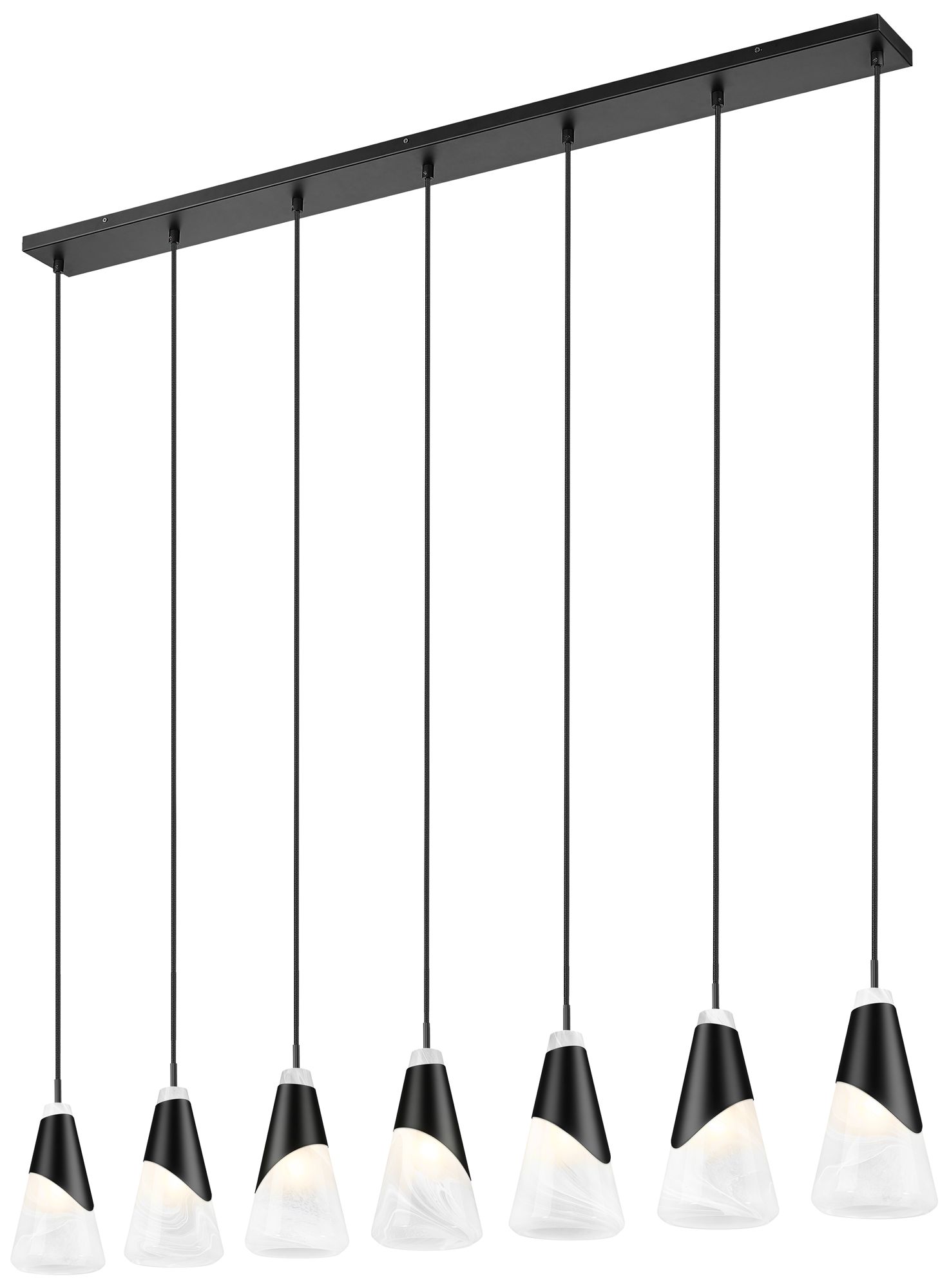 Image 4 Aimie by Z-Lite Matte Black 7 Light Linear Chandelier more views
