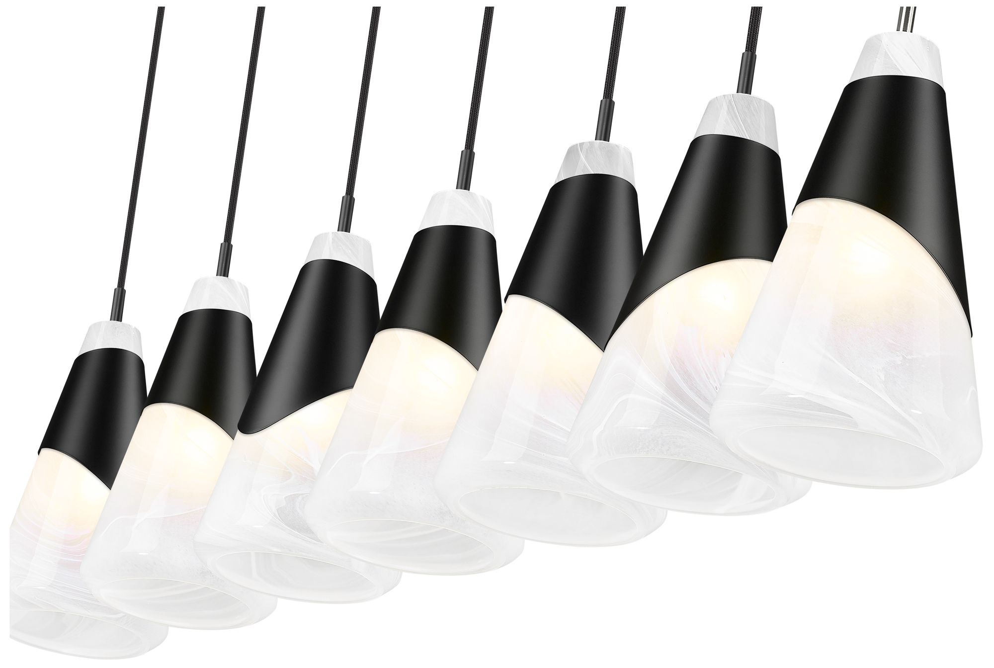 Aimie by Z-Lite Matte Black 7 Light Linear Chandelier