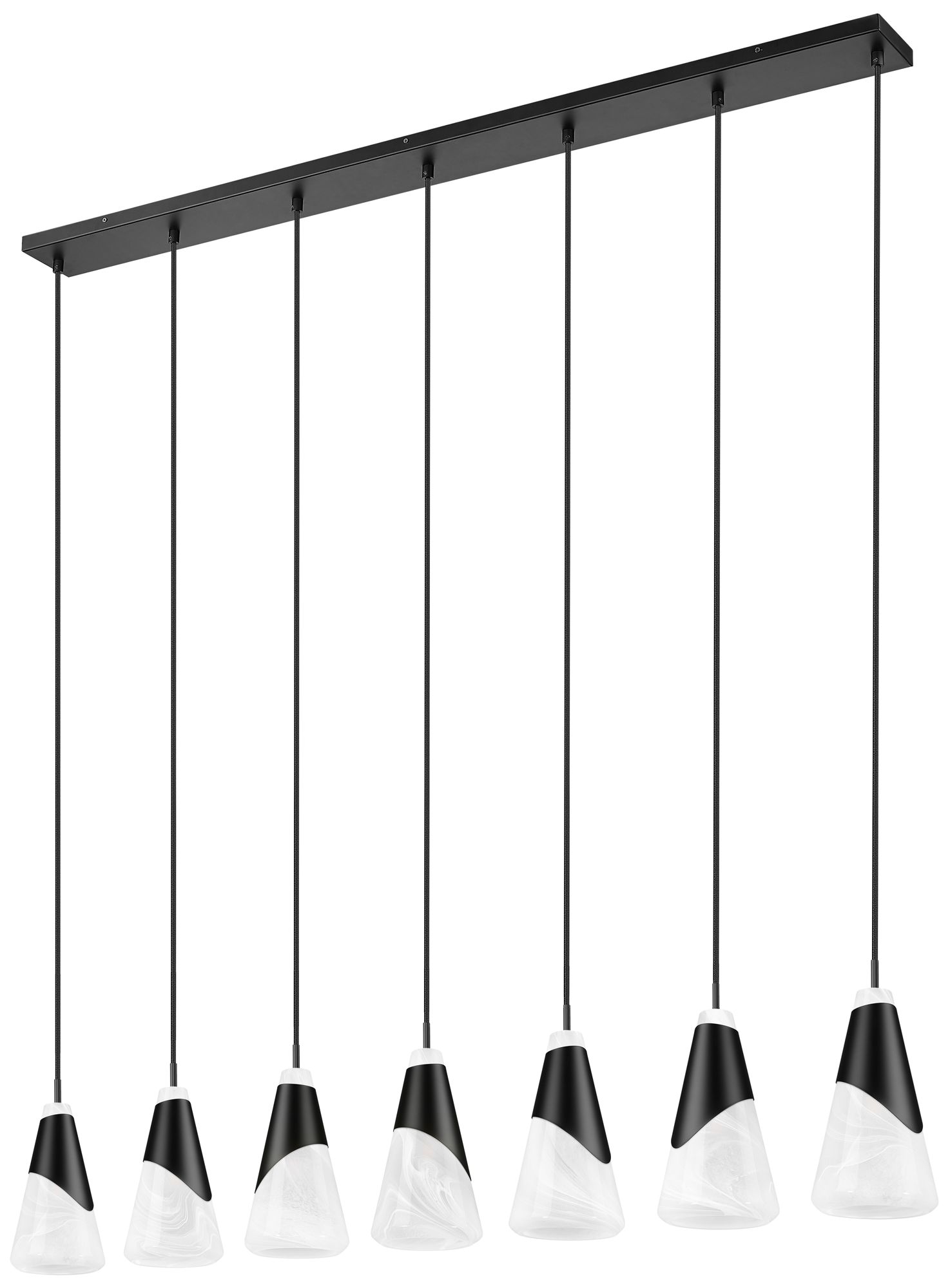 Aimie by Z-Lite Matte Black 7 Light Linear Chandelier
