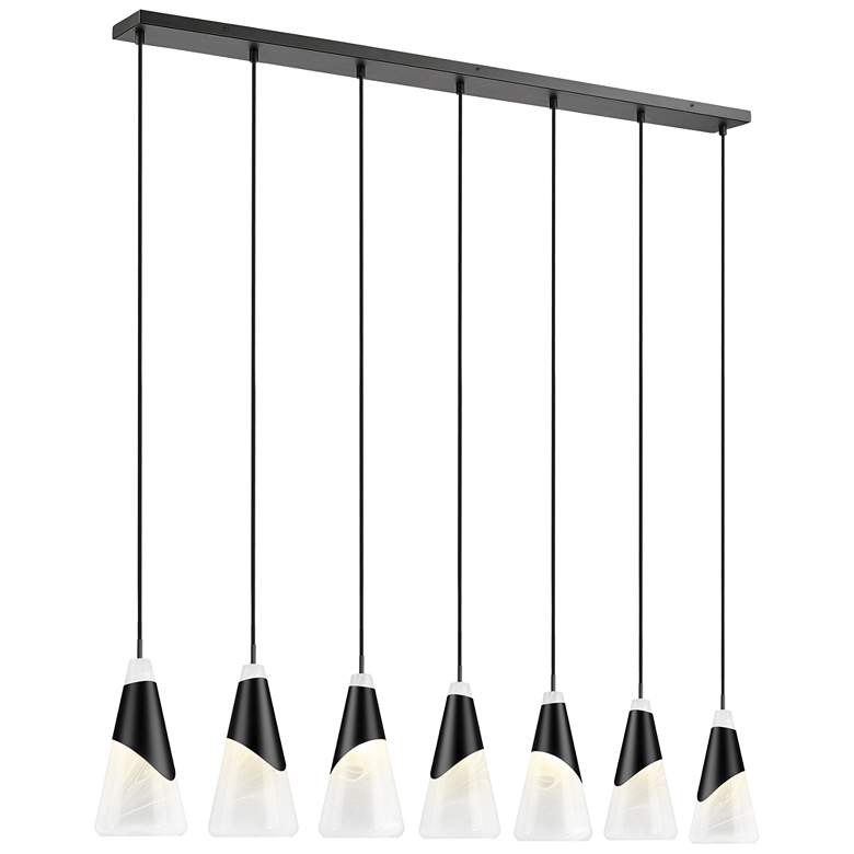 Image 1 Aimie by Z-Lite Matte Black 7 Light Linear Chandelier