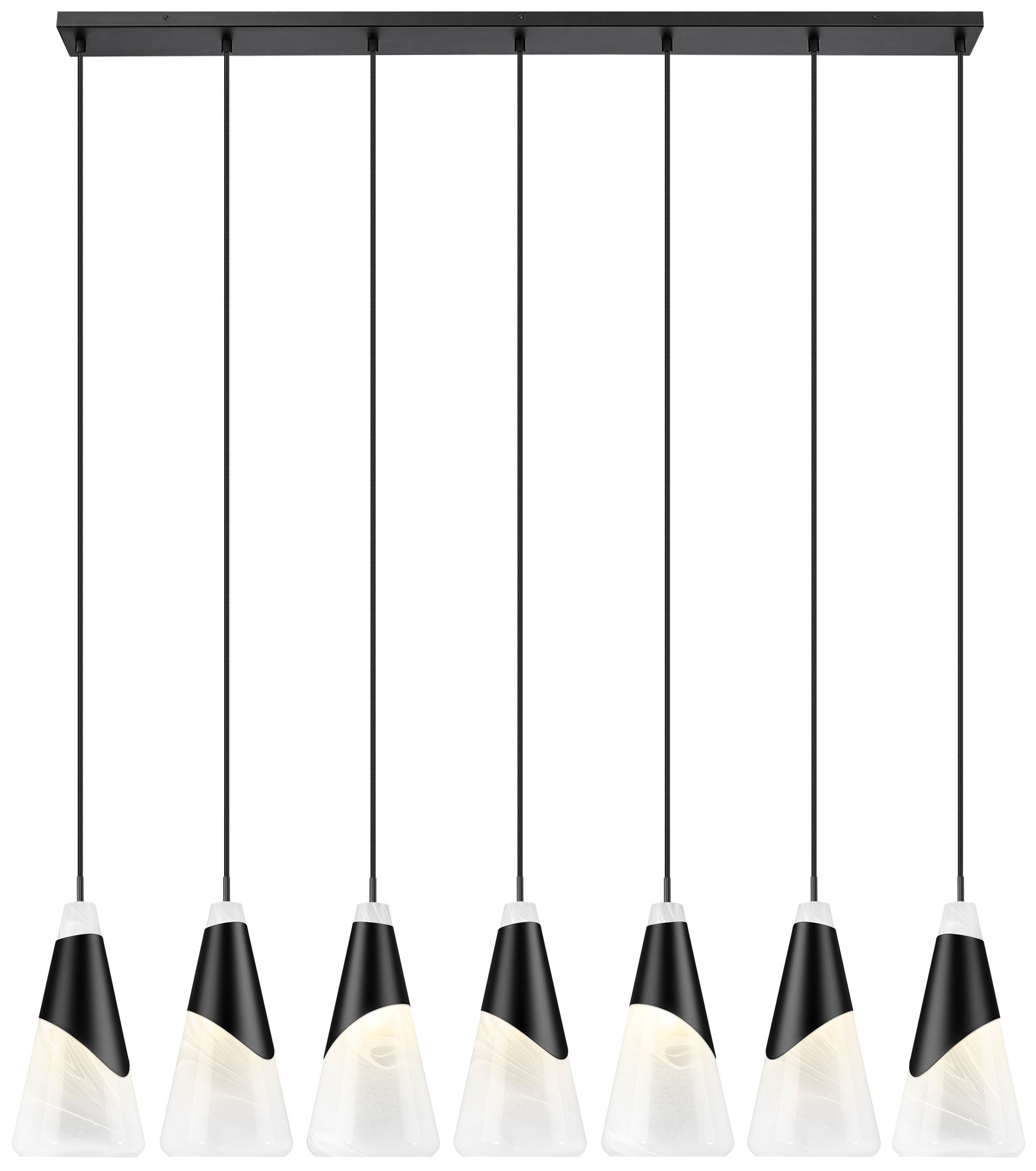 Aimie by Z-Lite Matte Black 7 Light Linear Chandelier