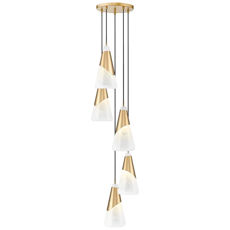 Image 1 Aimie by Z-Lite Modern Gold 5 Light Chandelier