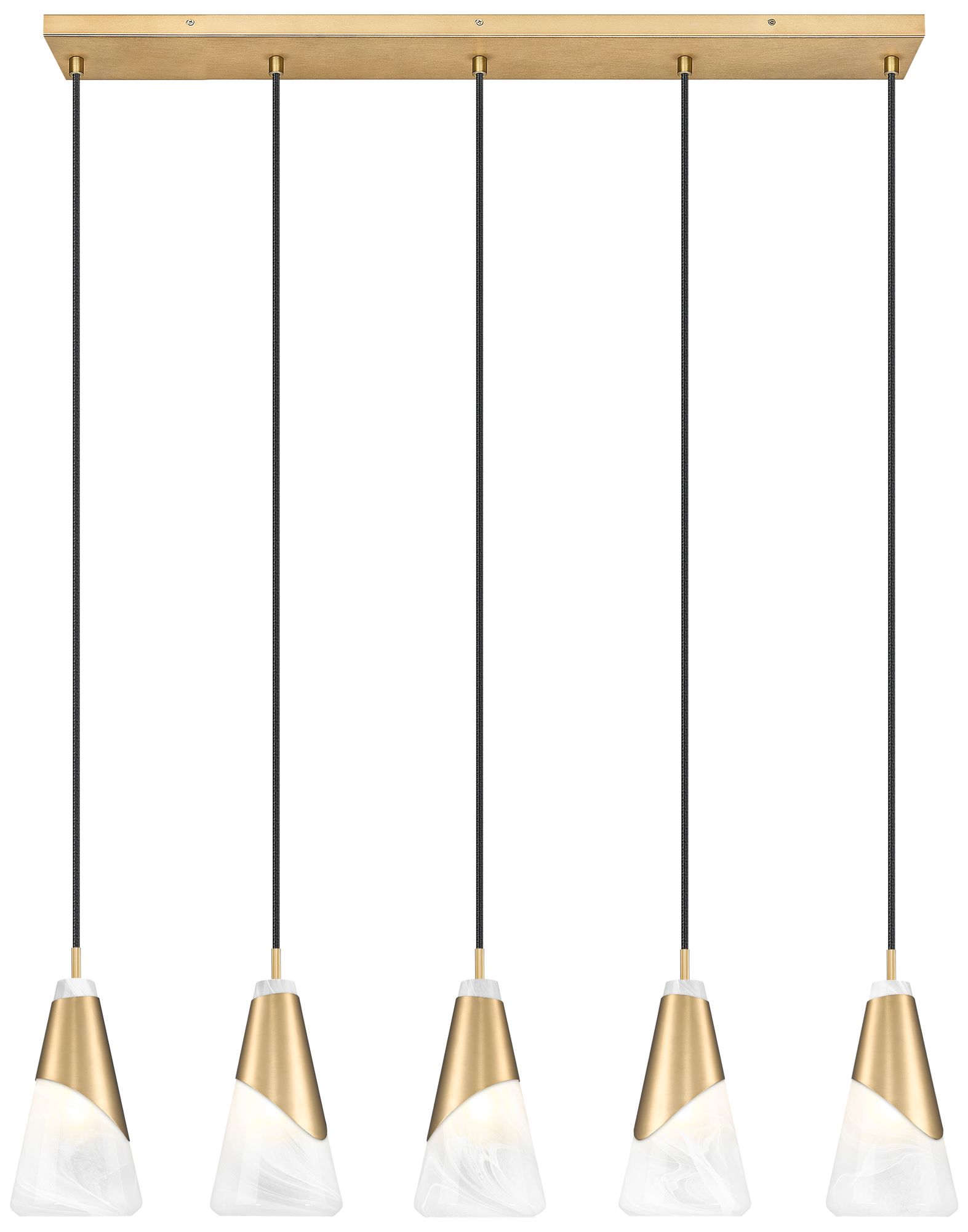 Aimie by Z-Lite Modern Gold 5 Light Linear Chandelier