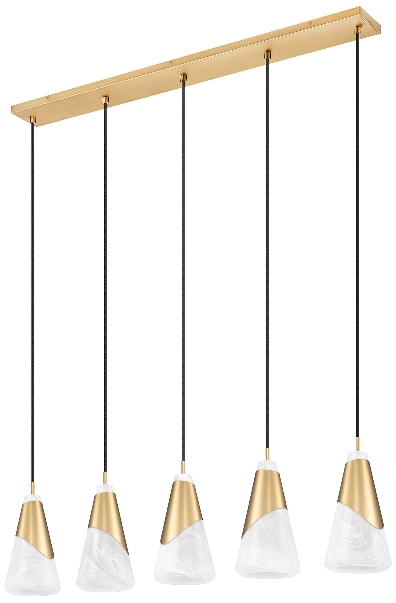 Aimie by Z-Lite Modern Gold 5 Light Linear Chandelier