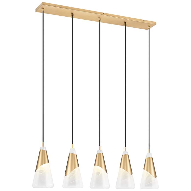 Image 1 Aimie by Z-Lite Modern Gold 5 Light Linear Chandelier