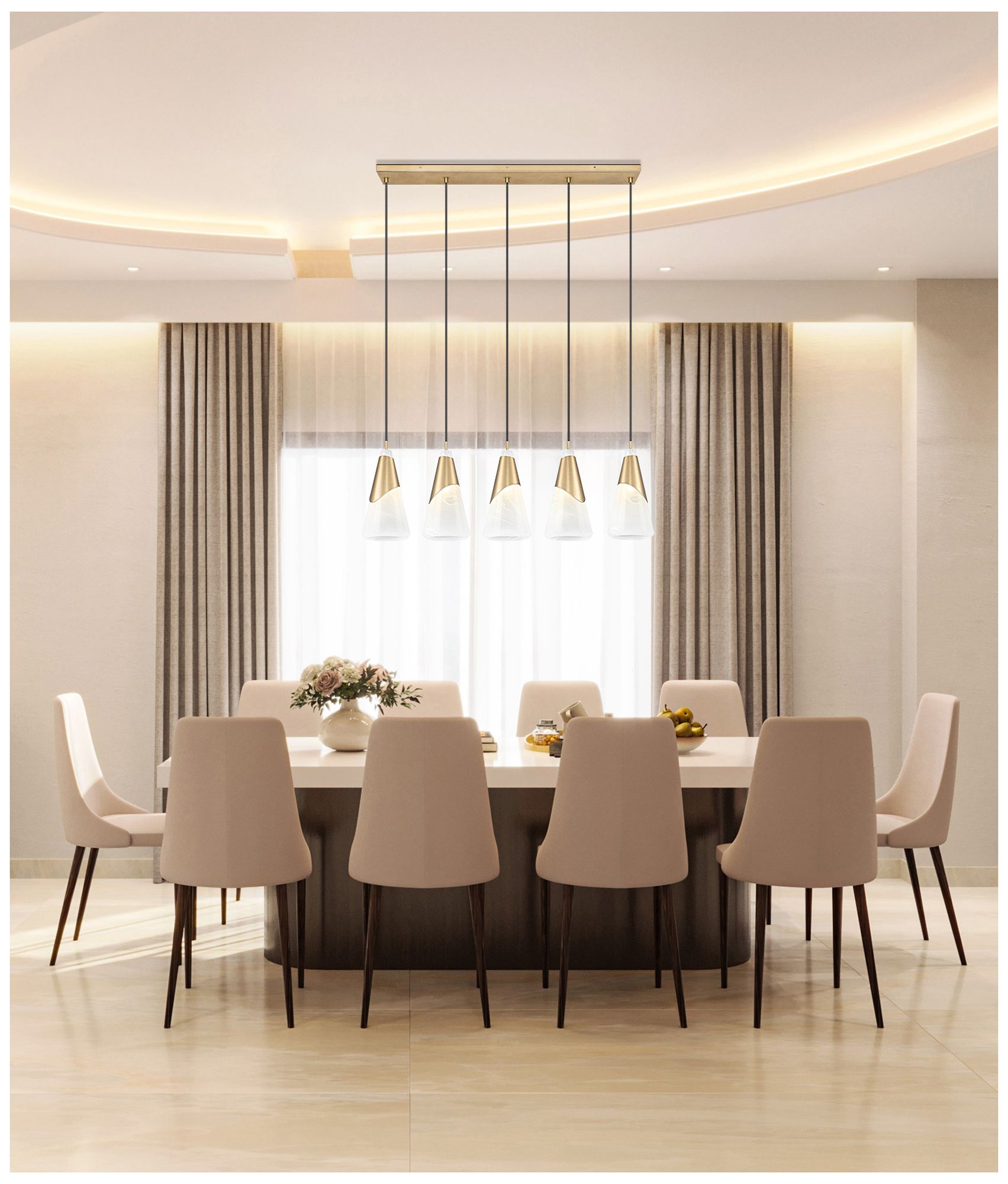 Image 2 Aimie by Z-Lite Modern Gold 5 Light Linear Chandelier more views