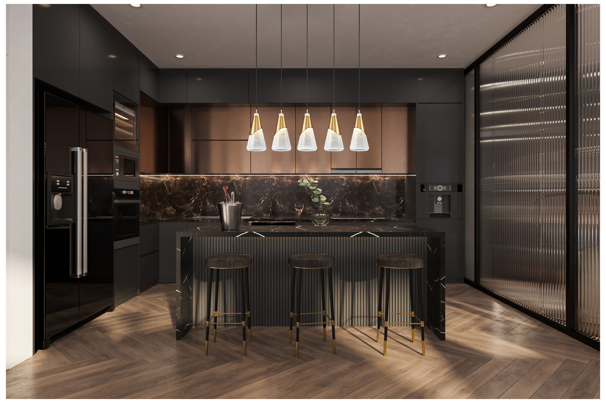 Image 3 Aimie by Z-Lite Modern Gold 5 Light Linear Chandelier more views