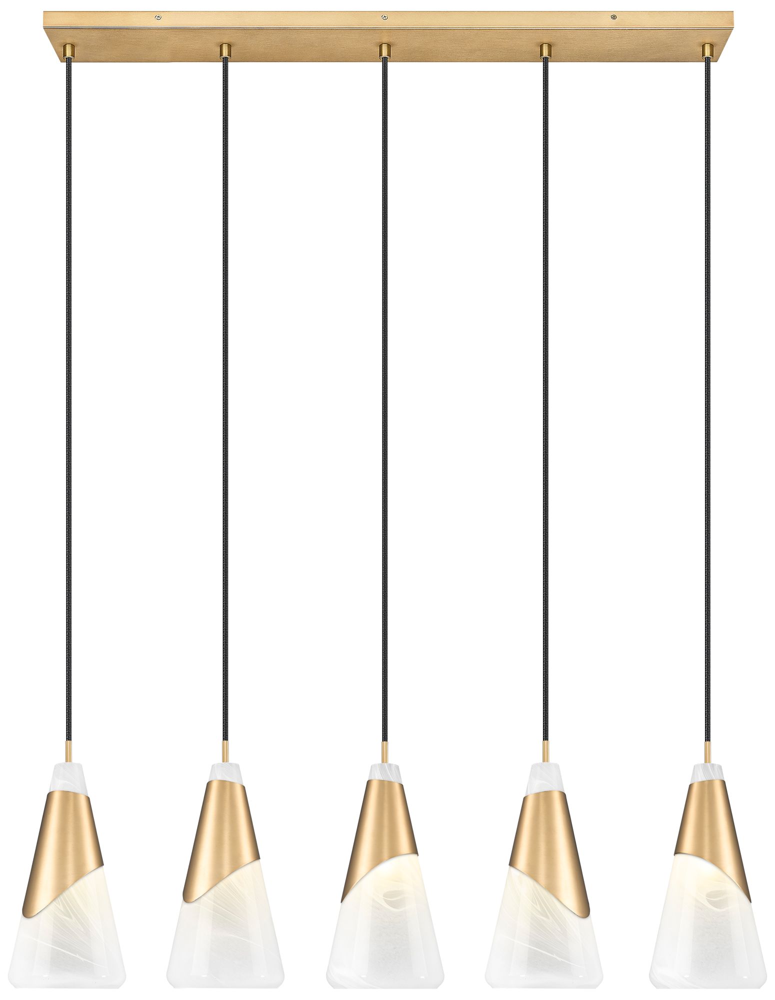 Aimie by Z-Lite Modern Gold 5 Light Linear Chandelier