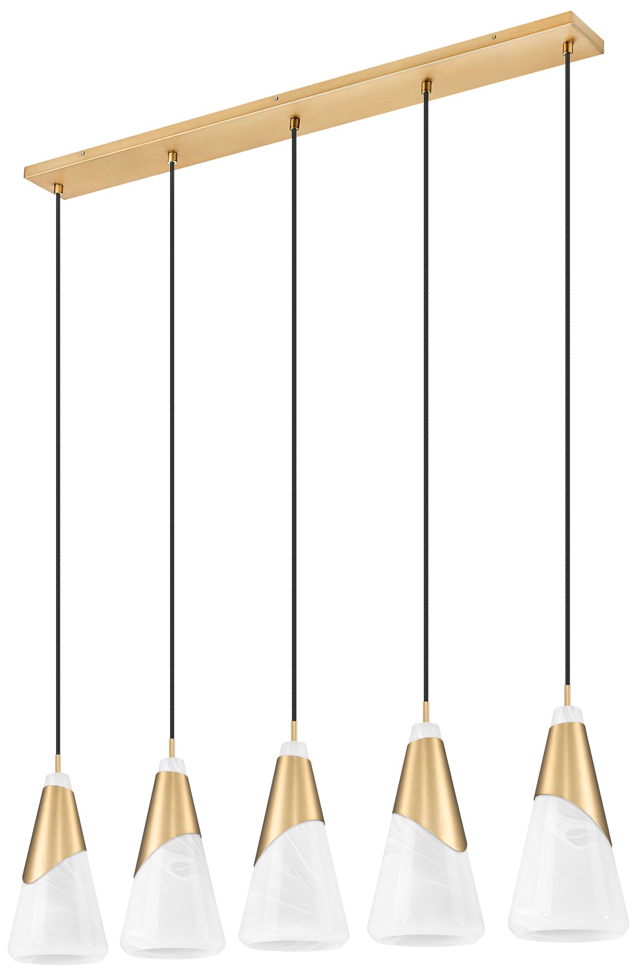 Aimie by Z-Lite Modern Gold 5 Light Linear Chandelier