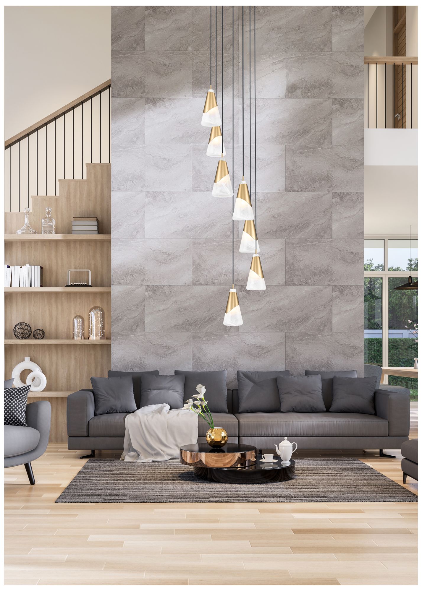 Image 3 Aimie by Z-Lite Modern Gold 7 Light Chandelier more views