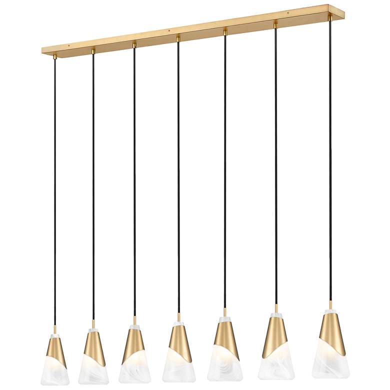 Image 1 Aimie by Z-Lite Modern Gold 7 Light Linear Chandelier