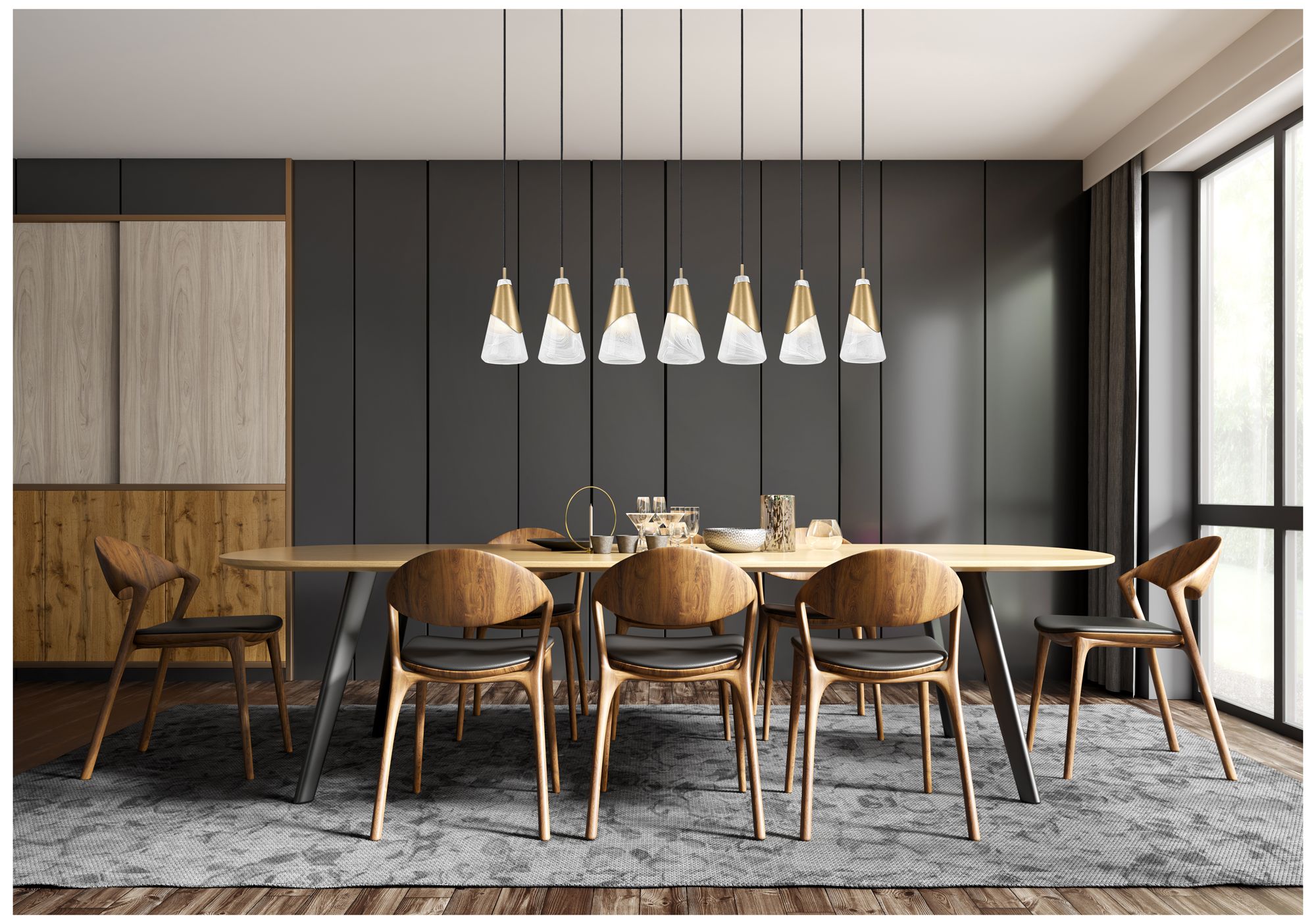 Image 3 Aimie by Z-Lite Modern Gold 7 Light Linear Chandelier more views