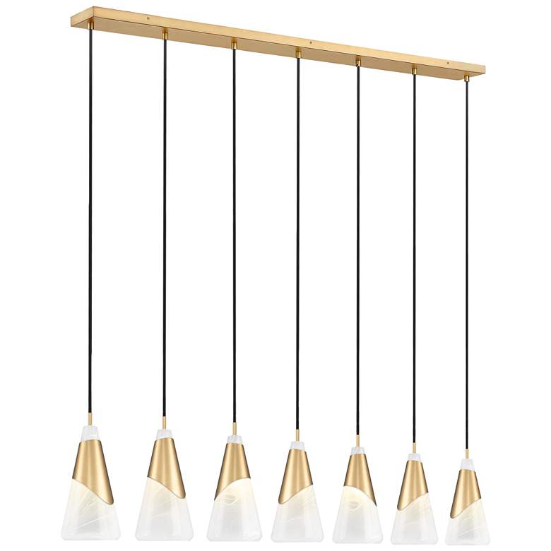 Image 1 Aimie by Z-Lite Modern Gold 7 Light Linear Chandelier