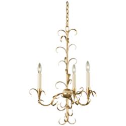 Ainsley 20&quot; Wide Oxidized Gold Leaf 3-Light Chandelier