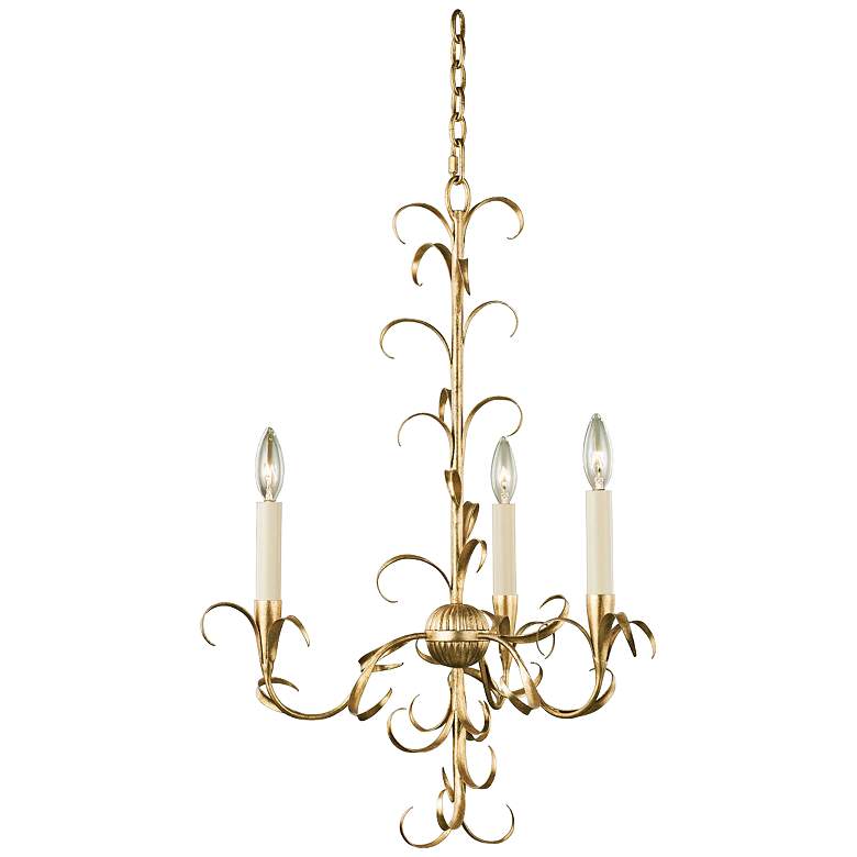 Image 1 Ainsley 20" Wide Oxidized Gold Leaf 3-Light Chandelier