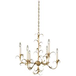Ainsley 26&quot; Wide Oxidized Gold Leaf 6-Light Chandelier