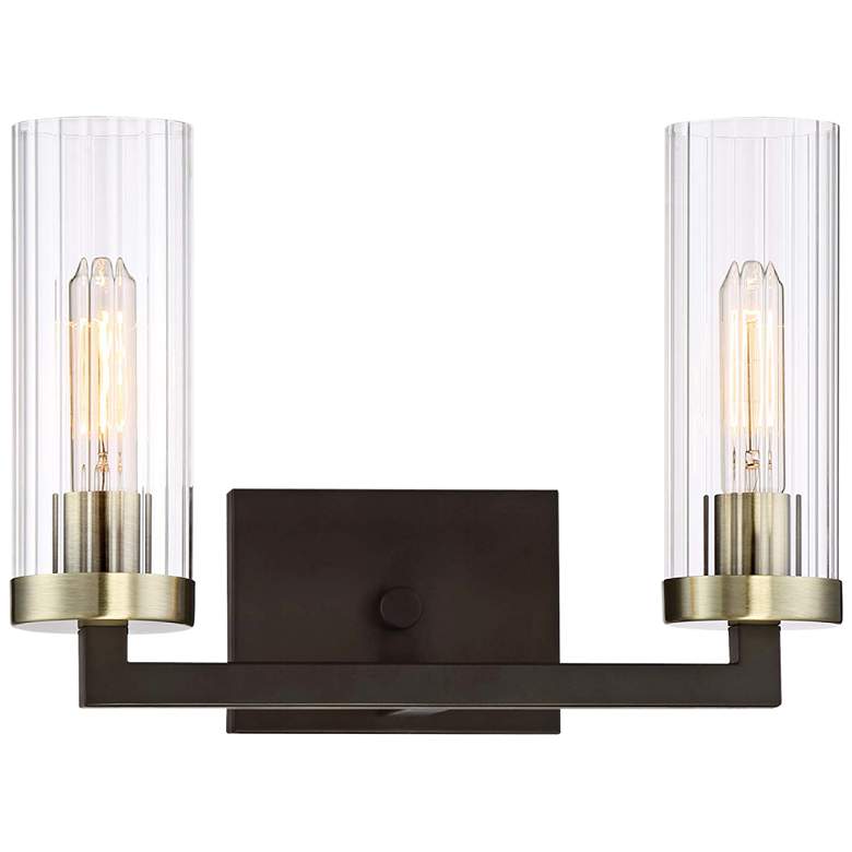 Image 2 Ainsley Court 10" High Kingston Bronze 2-Light Wall Sconce