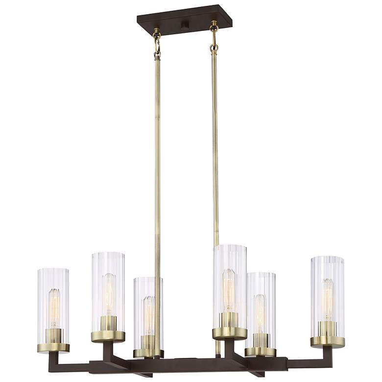 Image 2 Ainsley Court 30 1/4"W Bronze and Brass 6-Light Chandelier more views