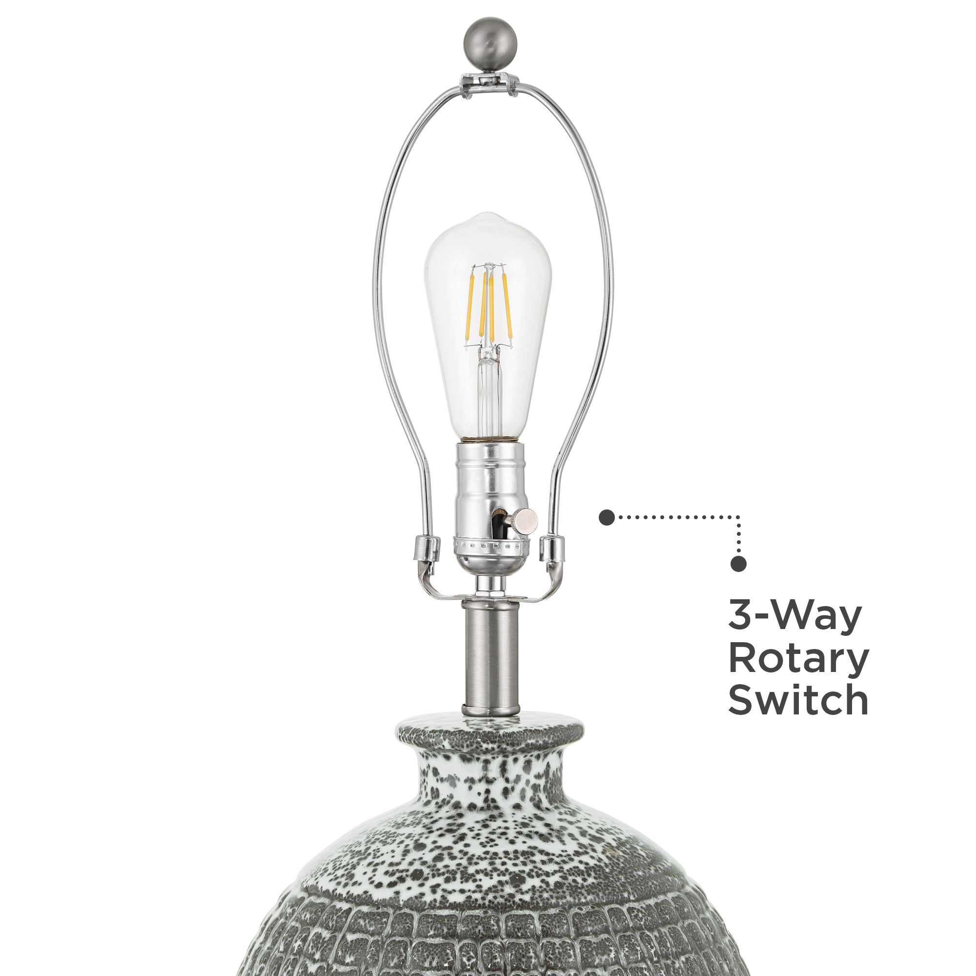 Image 4 Ainsworth 28 1/4" Textured Silver Glaze Ceramic Table Lamp more views