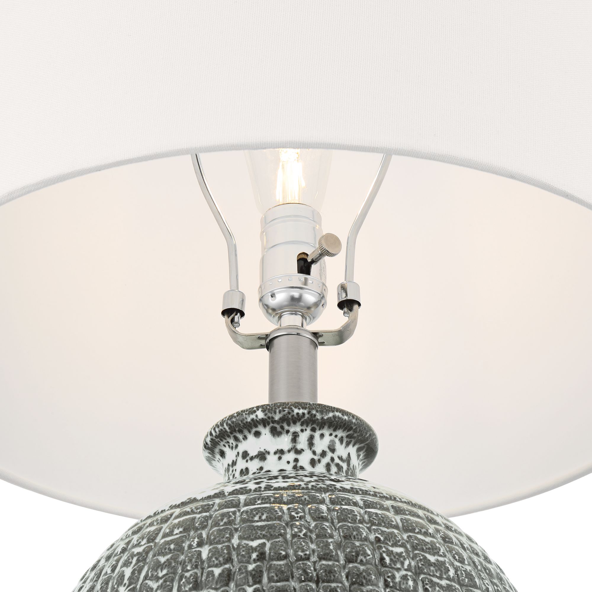 Image 5 Ainsworth 28 1/4" Textured Silver Glaze Ceramic Table Lamp more views