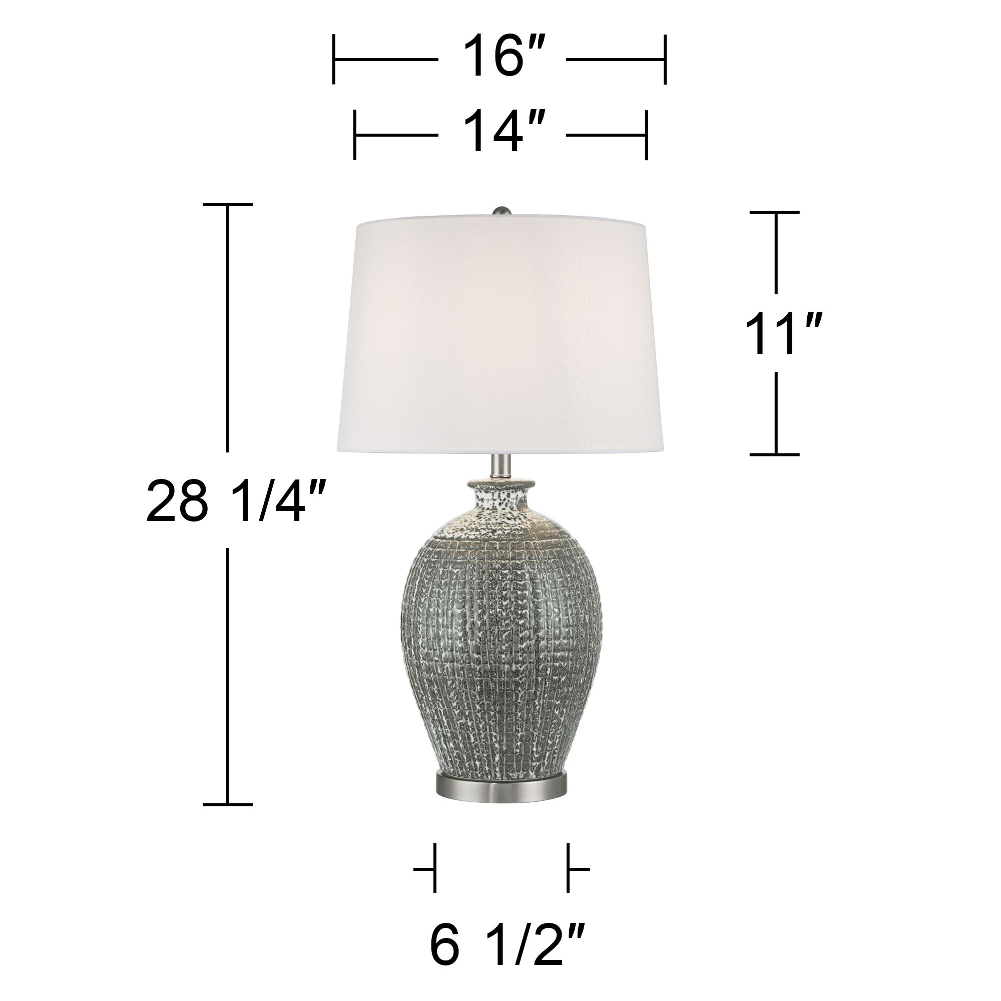 Ainsworth 28 1/4" Textured Silver Glaze Ceramic Table Lamp