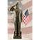 Air Force Dress Uniform 30"H Bronze Outdoor Statue with Flag