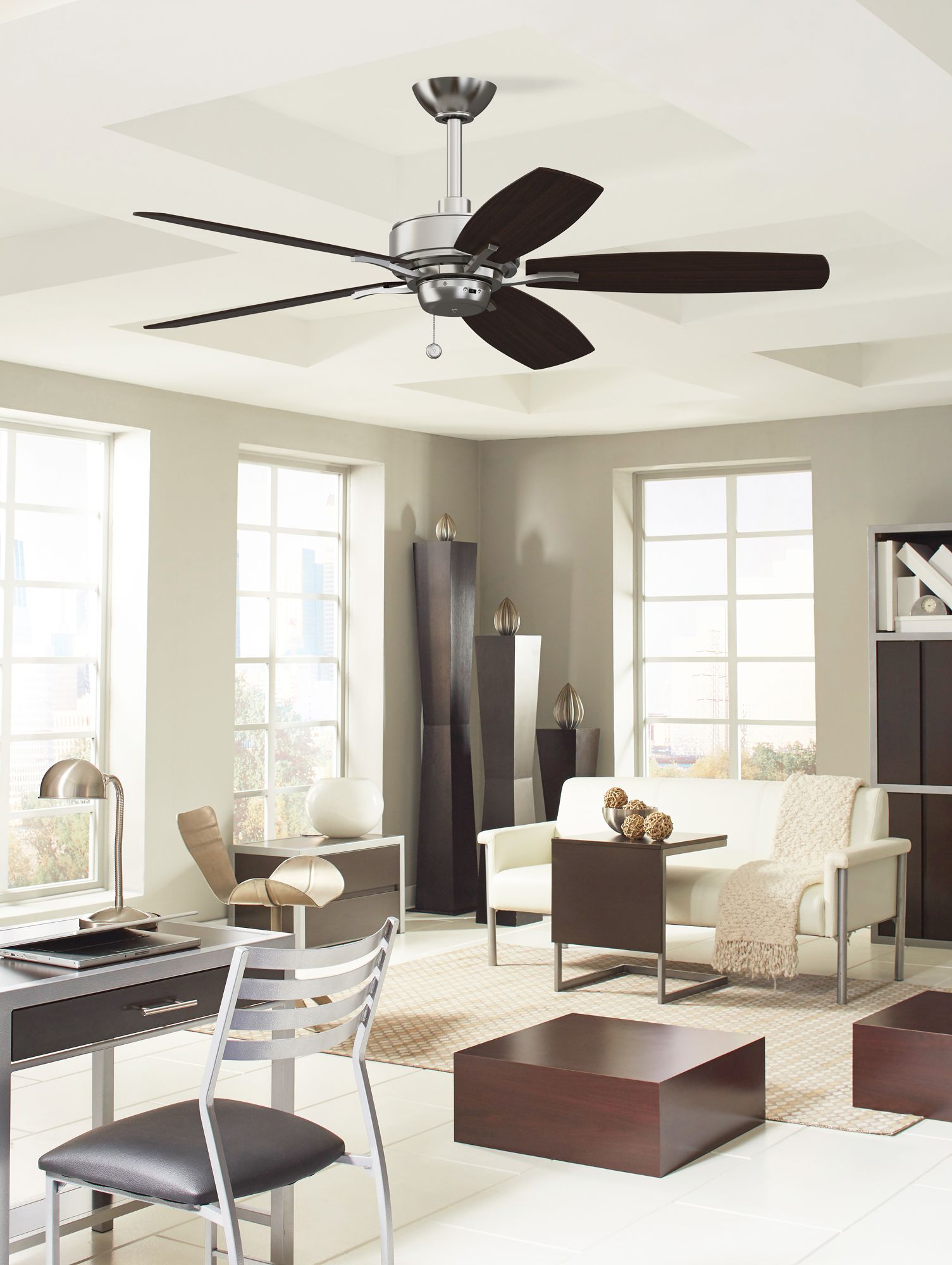Aire Deluxe 52 in Indoor Fan - Br. Nickel in scene