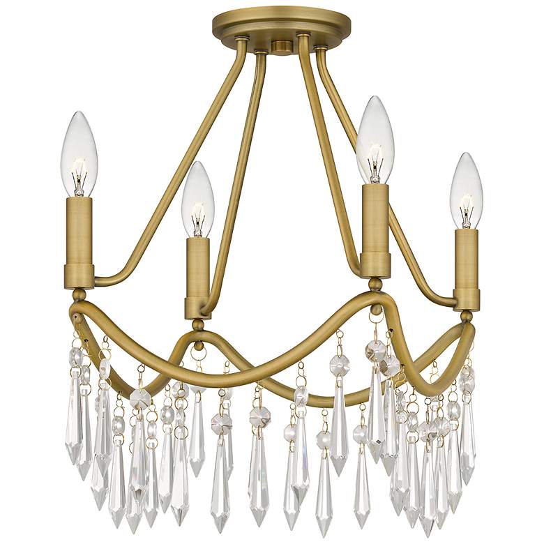 Image 2 Airedale 4-Light Aged Brass Semi-Flush Mount