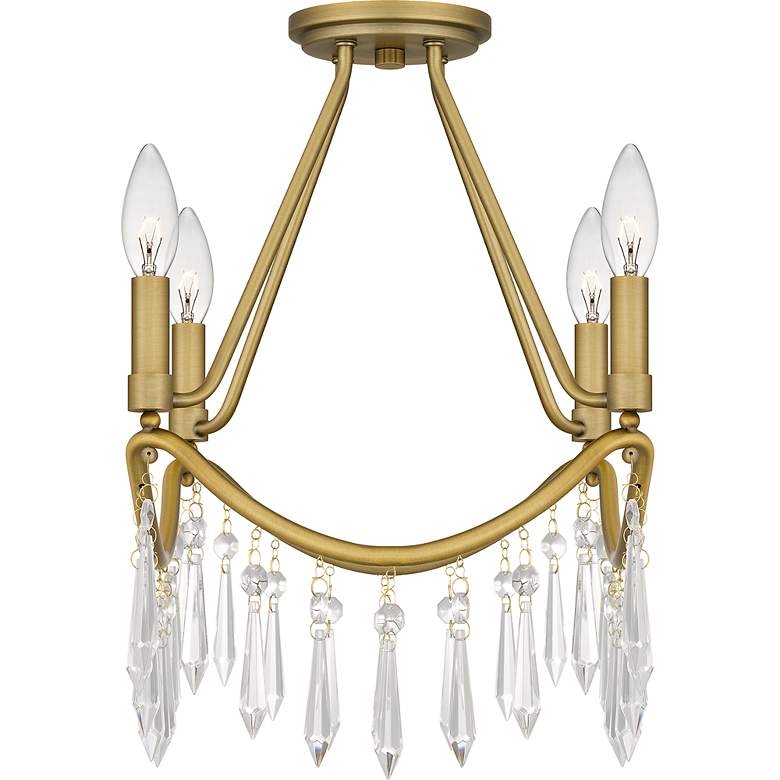 Image 4 Airedale 4-Light Aged Brass Semi-Flush Mount more views