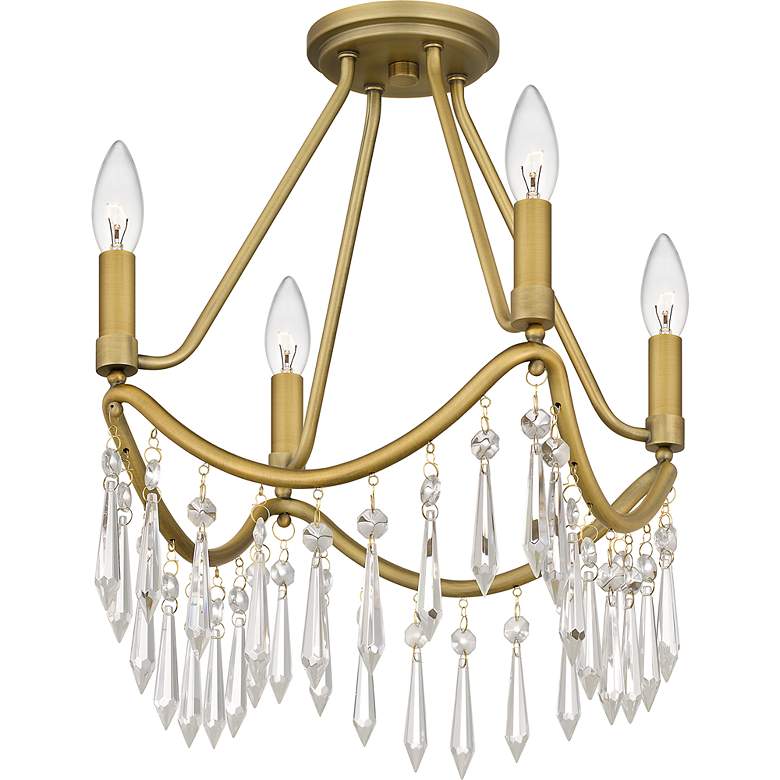 Image 5 Airedale 4-Light Aged Brass Semi-Flush Mount more views