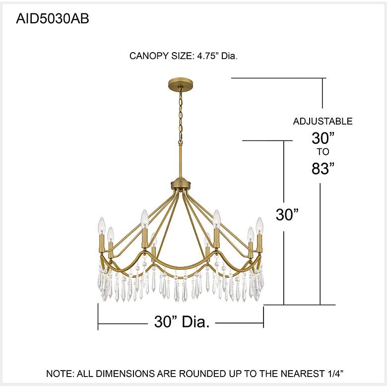 Image 7 Airedale 8-Light Aged Brass Chandelier more views