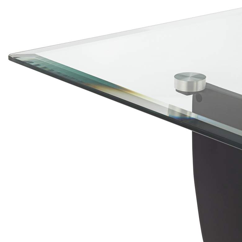 Image 3 Airfoil 24" Wide Black and Brushed Gold Glass End Table more views