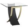 Airfoil 24" Wide Black and Brushed Gold Glass End Table
