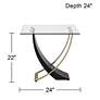 Airfoil 24" Wide Black and Brushed Gold Glass End Table